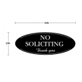 Alumetal Metal Aluminum 2.8" x 7" No Soliciting Sign Digitally Printed Durable UV Silver with Black Letters Weather Resistant